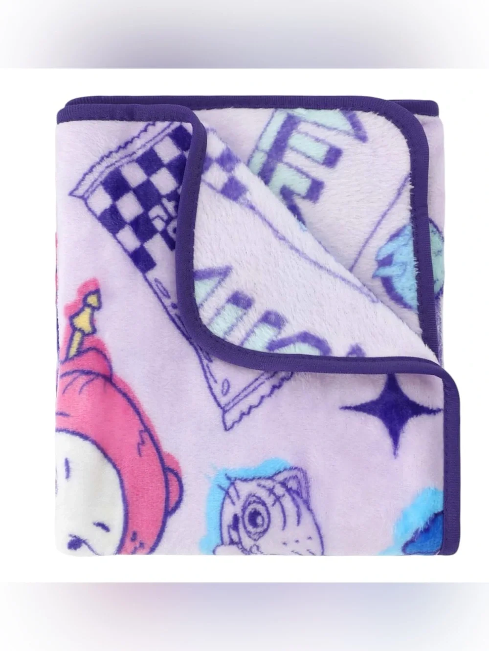 K-Pop Demon Travel Blanket & Squishy Pillow - Purple